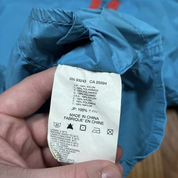 Diesel Lightweight Windbreaker Jacket Zip Medium Blue Never Forget See Note - Picture 8 of 10